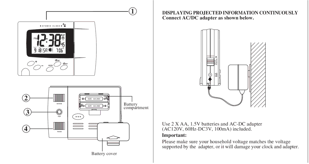 Honeywell PCR11ELW user manual Battery compartment 