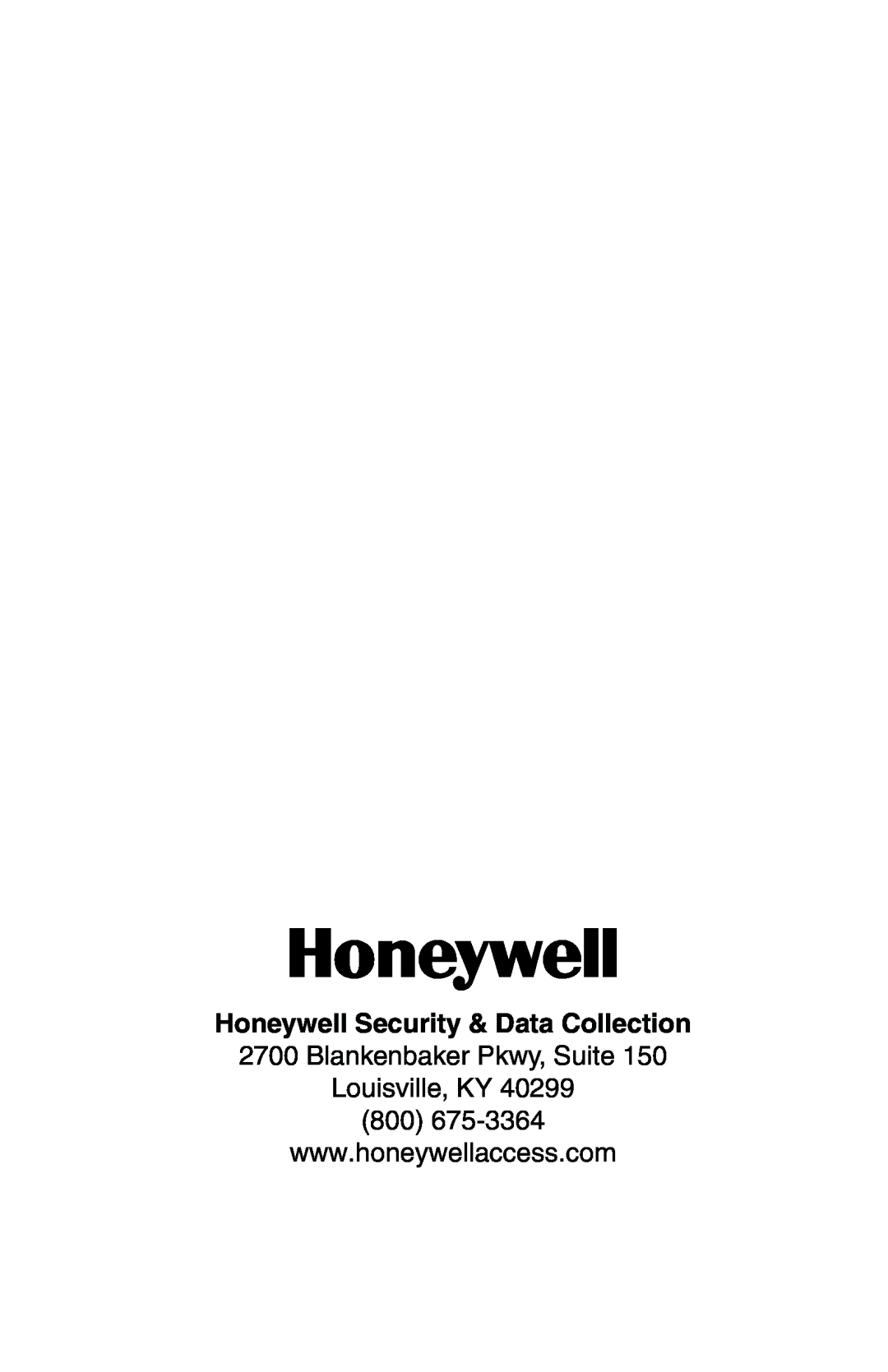 Honeywell PRO-2200 manual Honeywell Security & Data Collection, Blankenbaker Pkwy, Suite Louisville, KY 