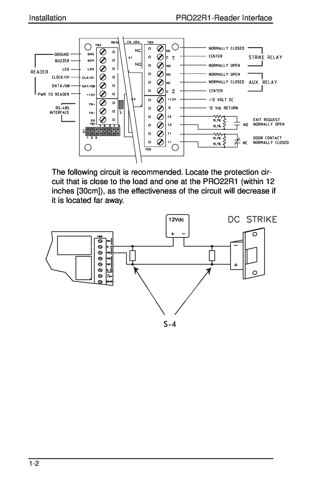 Honeywell PRO-2200 installation manual Installation, PRO22R1-ReaderInterface 