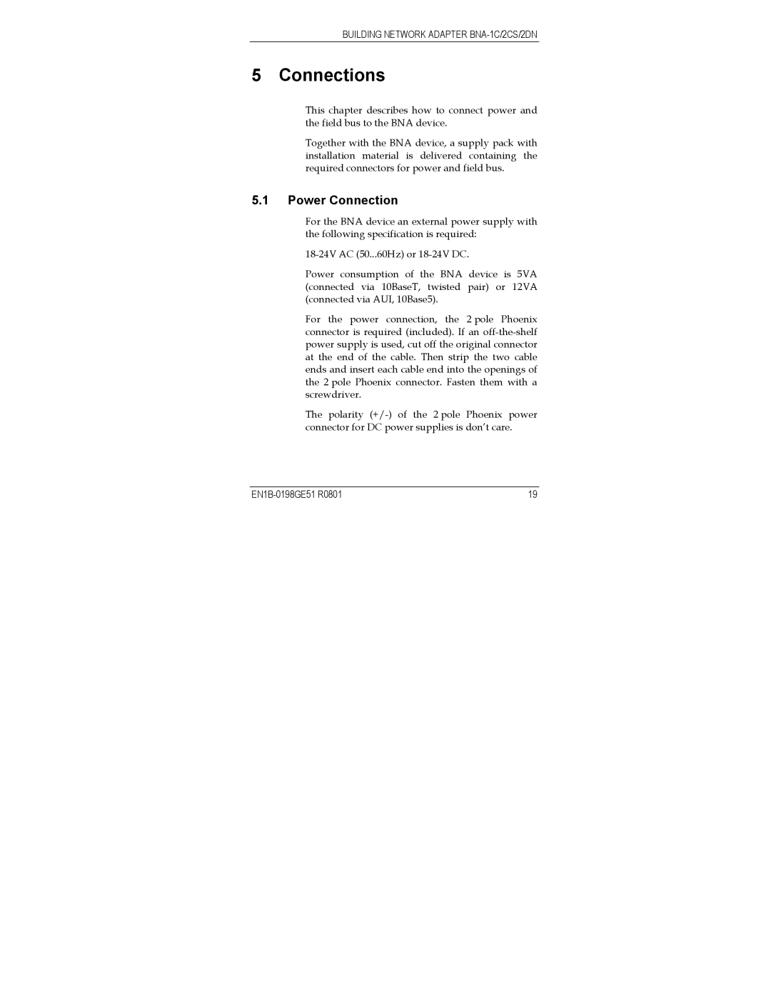 Honeywell Q7055A user manual Connections, Power Connection 