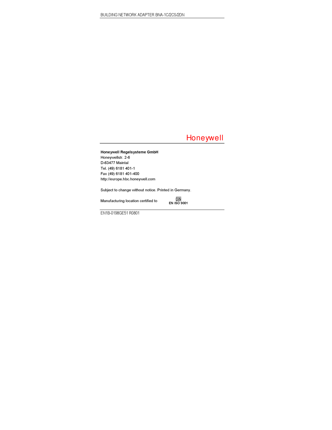 Honeywell Q7055A user manual Honeywell 