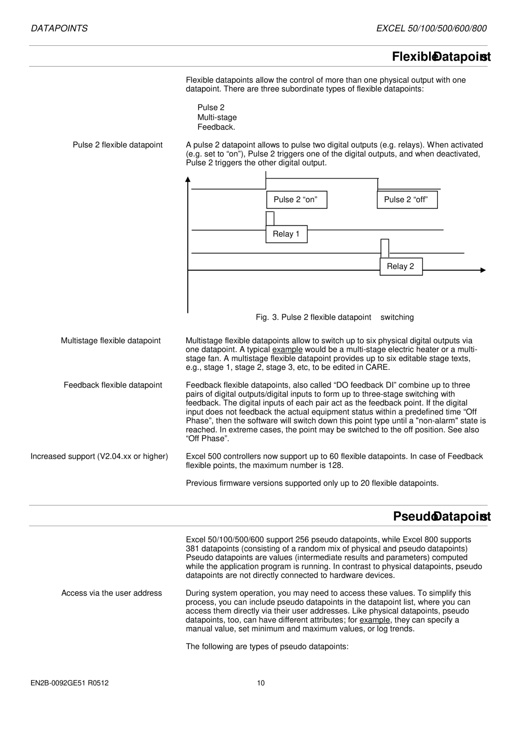 Honeywell R0512 manual Flexible Datapoints, Pseudo Datapoints 