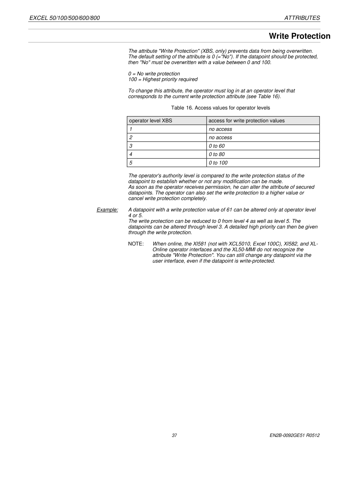 Honeywell R0512 manual Write Protection 