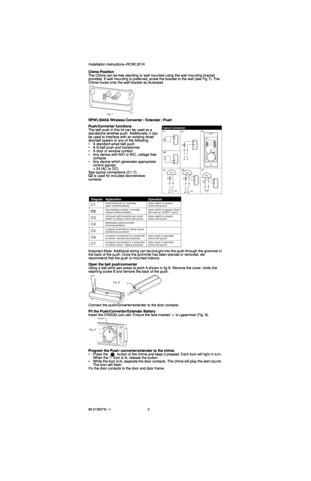 Honeywell instruction manual Installation instructions-RCWL301A 