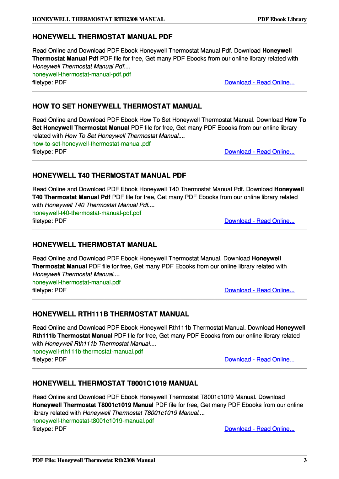 Honeywell RTH2308 Honeywell Thermostat Manual Pdf, How To Set Honeywell Thermostat Manual, honeywell-thermostat-manual.pdf 