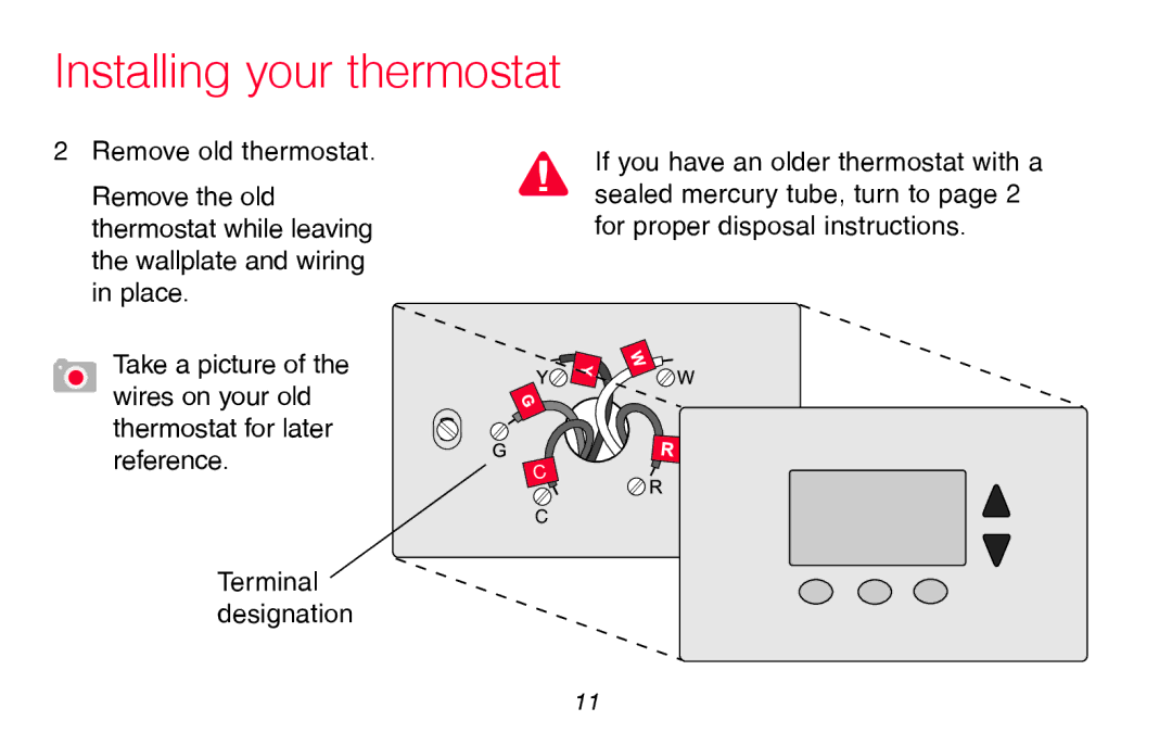 Honeywell RTH8580WF manual Installing your thermostat 