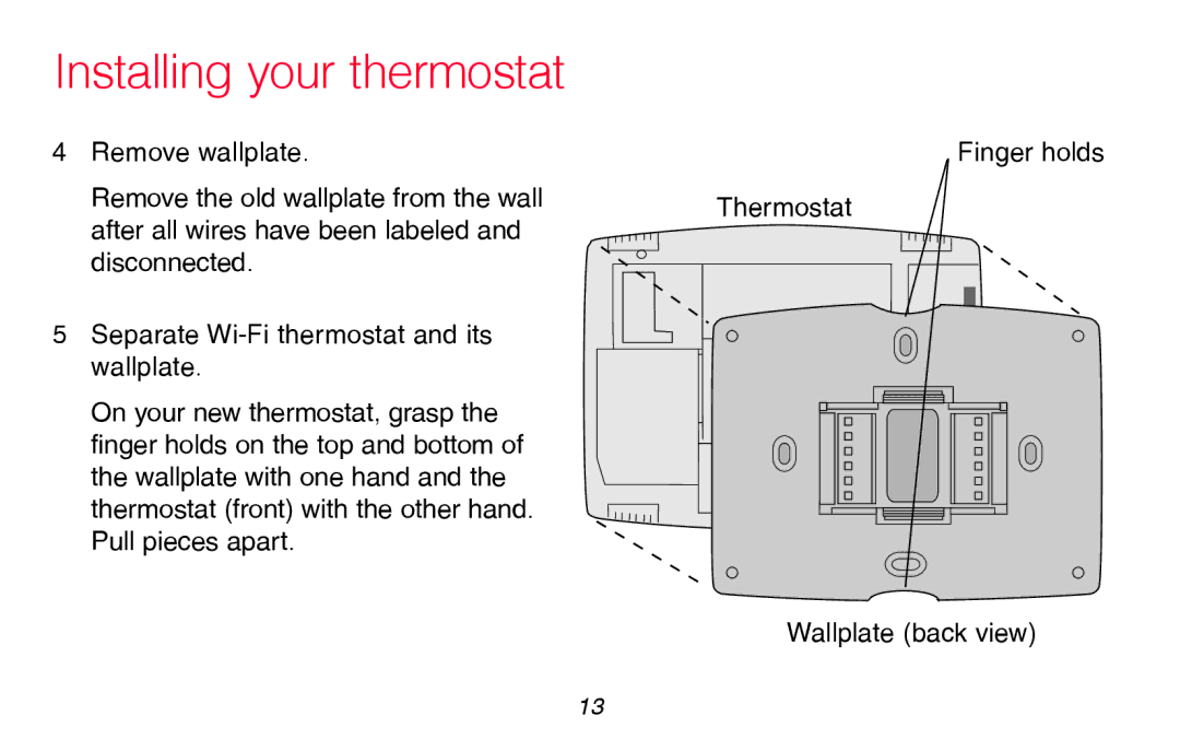 Honeywell RTH8580WF manual Installing your thermostat 