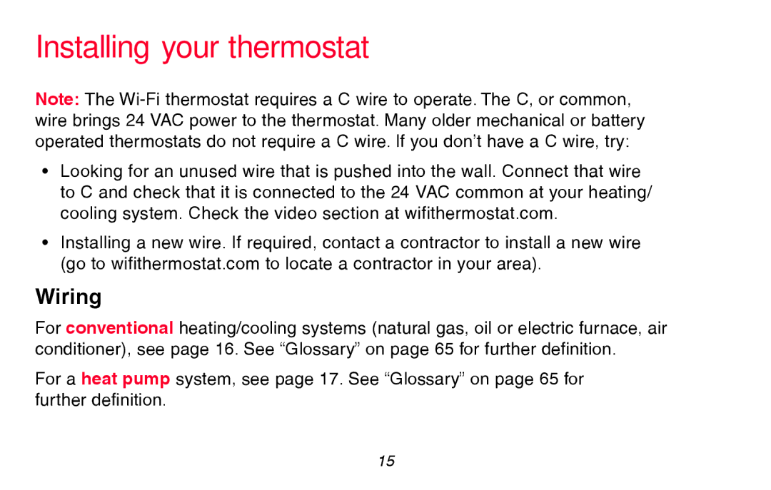 Honeywell RTH8580WF manual Wiring 