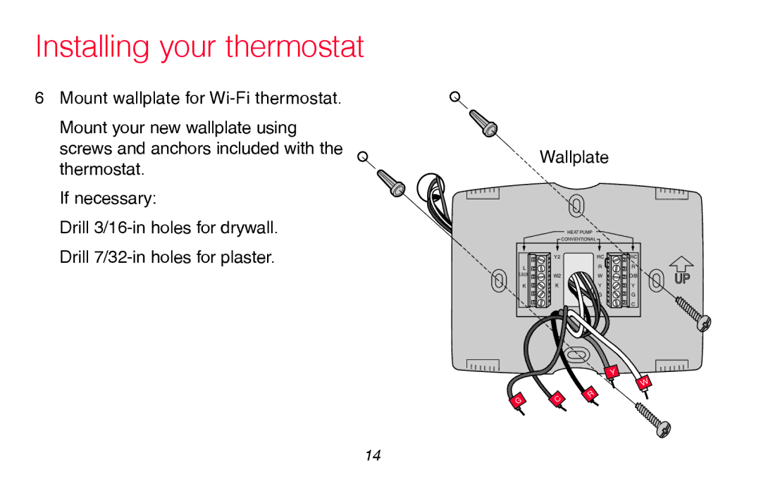 Honeywell RTH8580WF manual Wallplate 