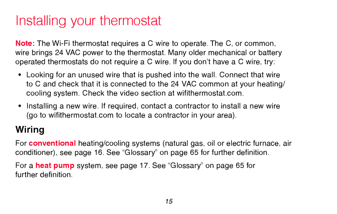 Honeywell RTH8580WF manual Wiring 