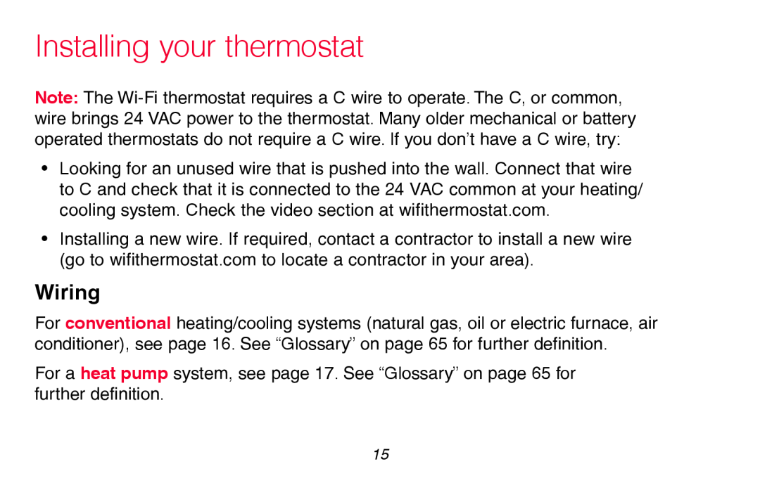 Honeywell RTH8580WF manual Wiring, Installing your thermostat 
