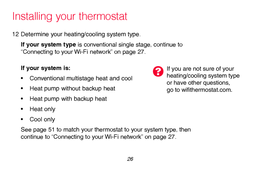 Honeywell RTH8580WF manual If your system is, Installing your thermostat 