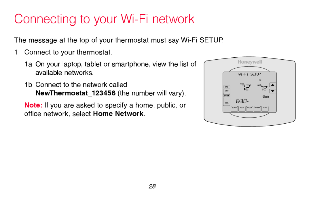 Honeywell RTH8580WF manual Connecting to your Wi-Fi network, Inside, More 