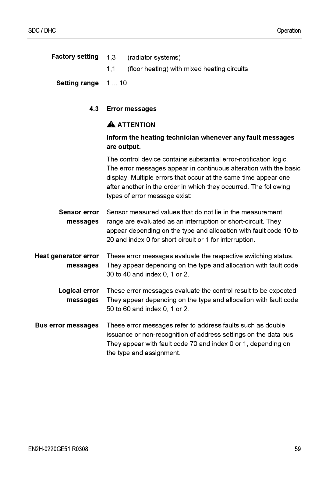 Honeywell SDC manual Radiator systems 