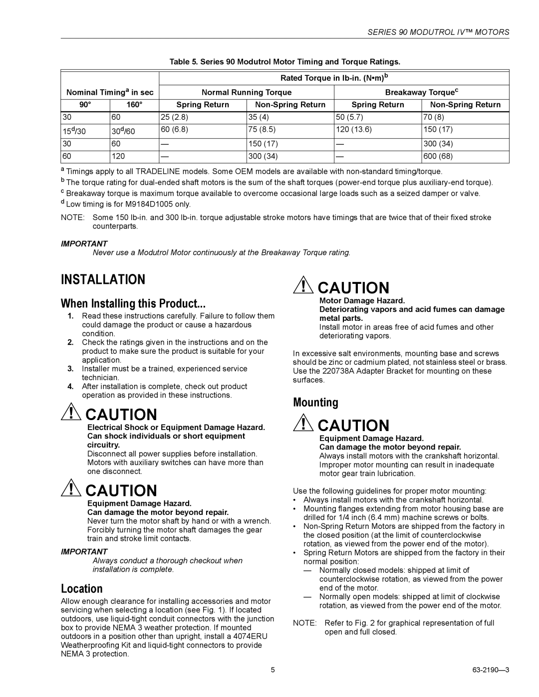 Honeywell Series 90 specifications Installation, When Installing this Product, Location, Mounting 