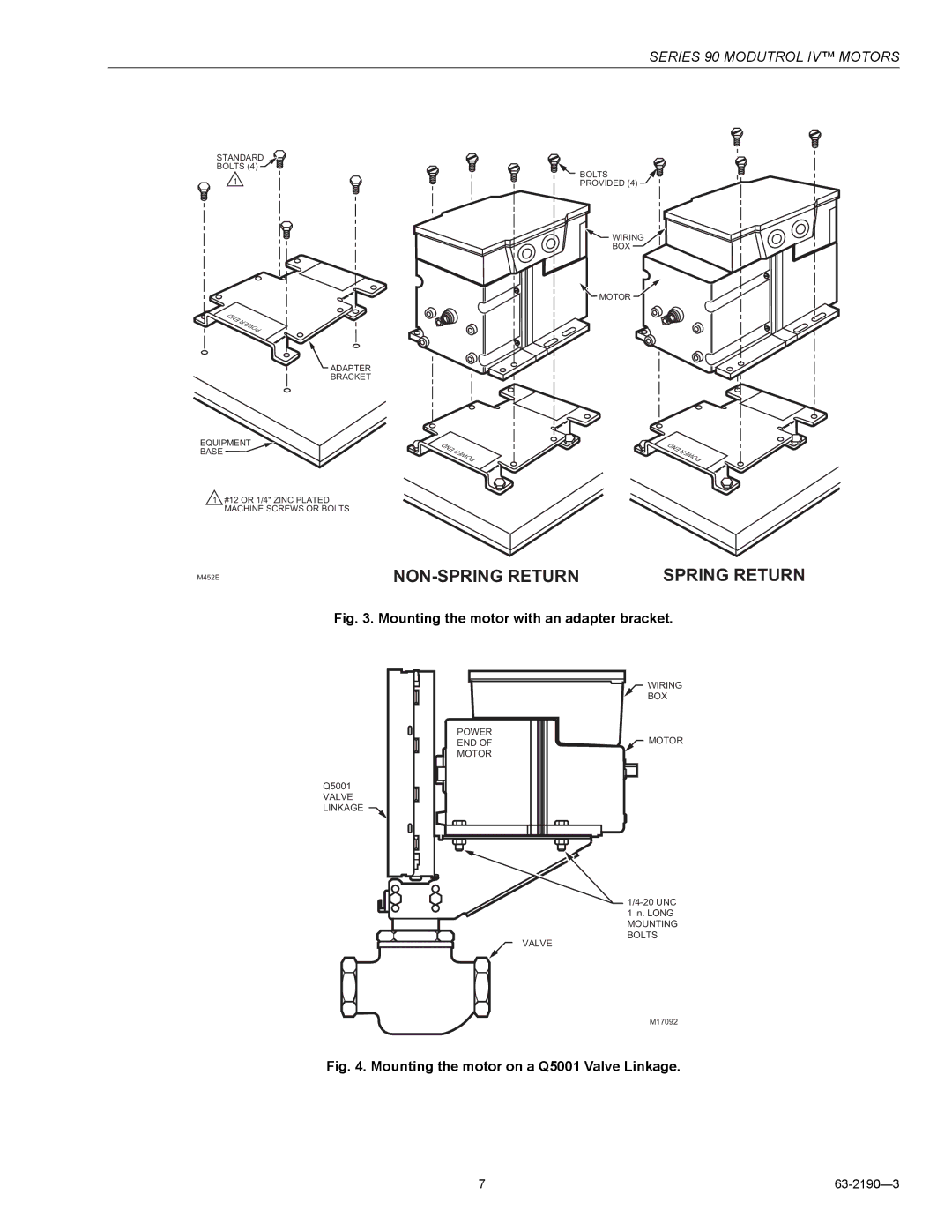 Honeywell Series 90 specifications NON-SPRING Return 