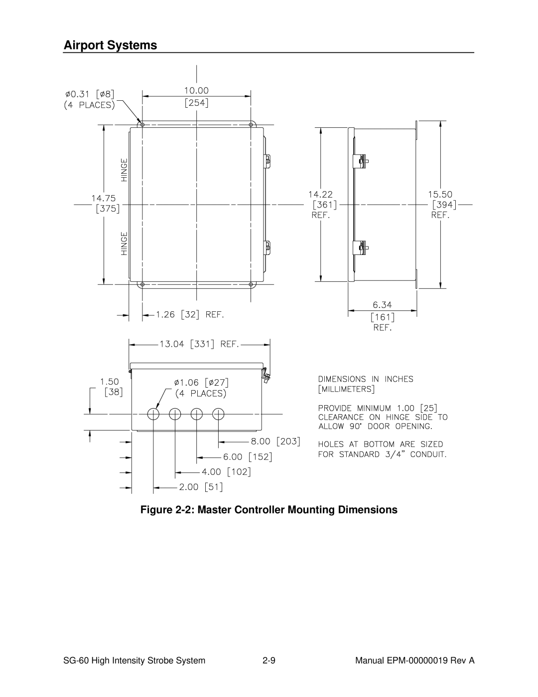 Honeywell SG-60 installation and operation guide Master Controller Mounting Dimensions 