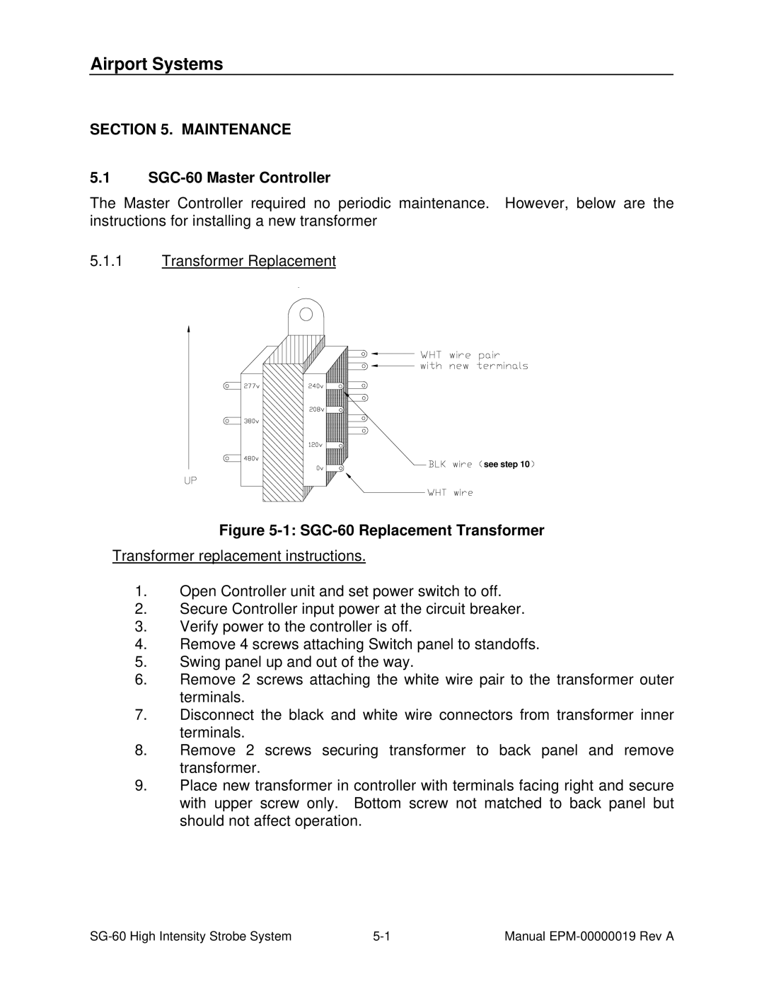 Honeywell SG-60 installation and operation guide SGC-60 Replacement Transformer 