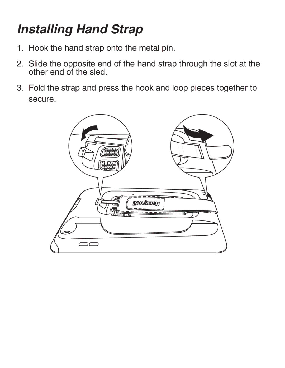 Honeywell SL62 quick start Installing Hand Strap 