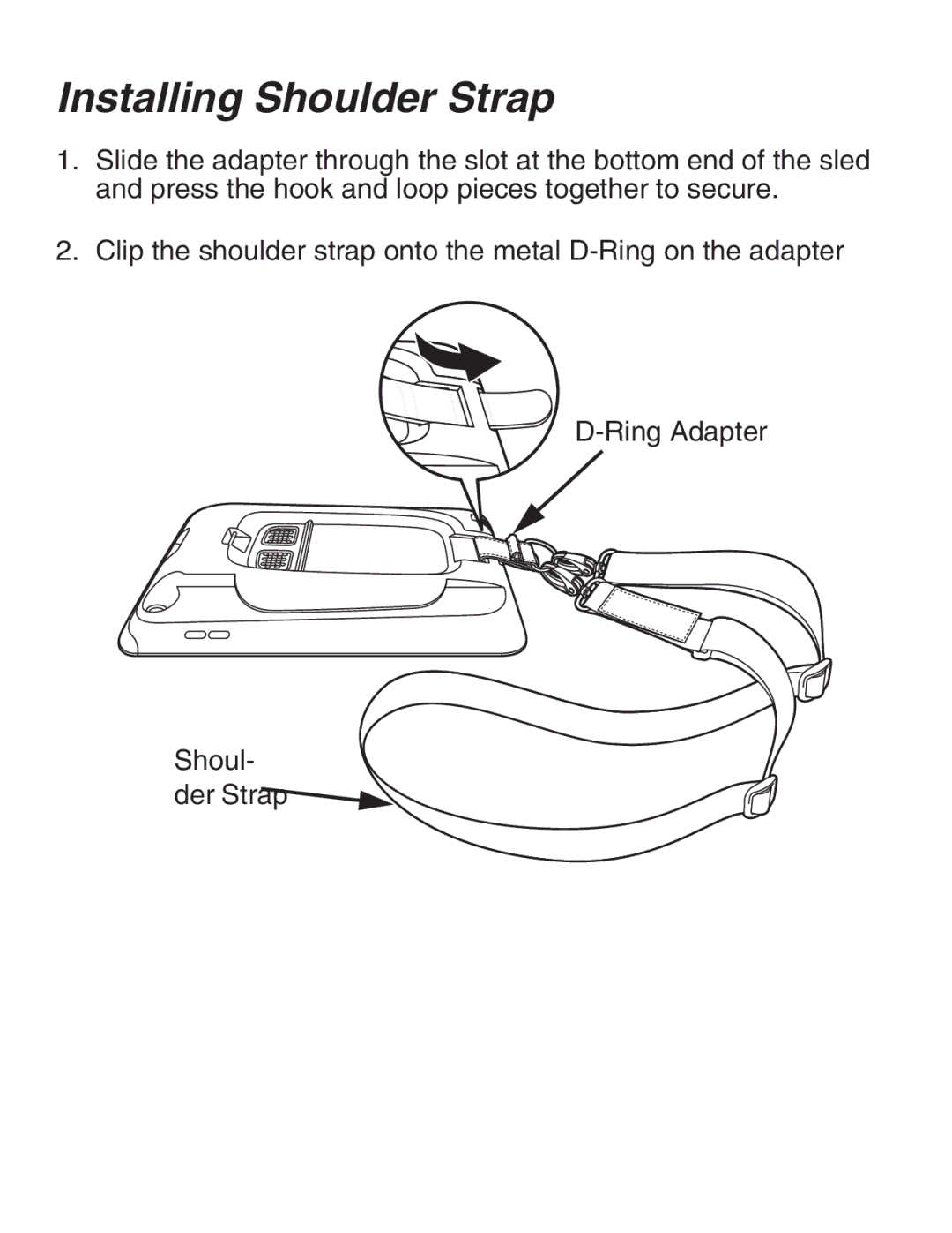 Honeywell SL62 quick start Installing Shoulder Strap 