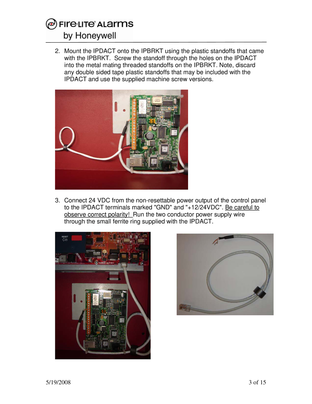 Honeywell Smoke Alarm installation instructions 19/2008 