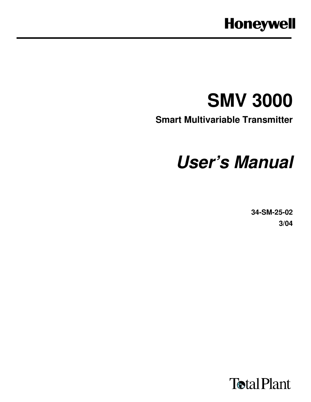 Honeywell SMV 3000 user manual Smv 