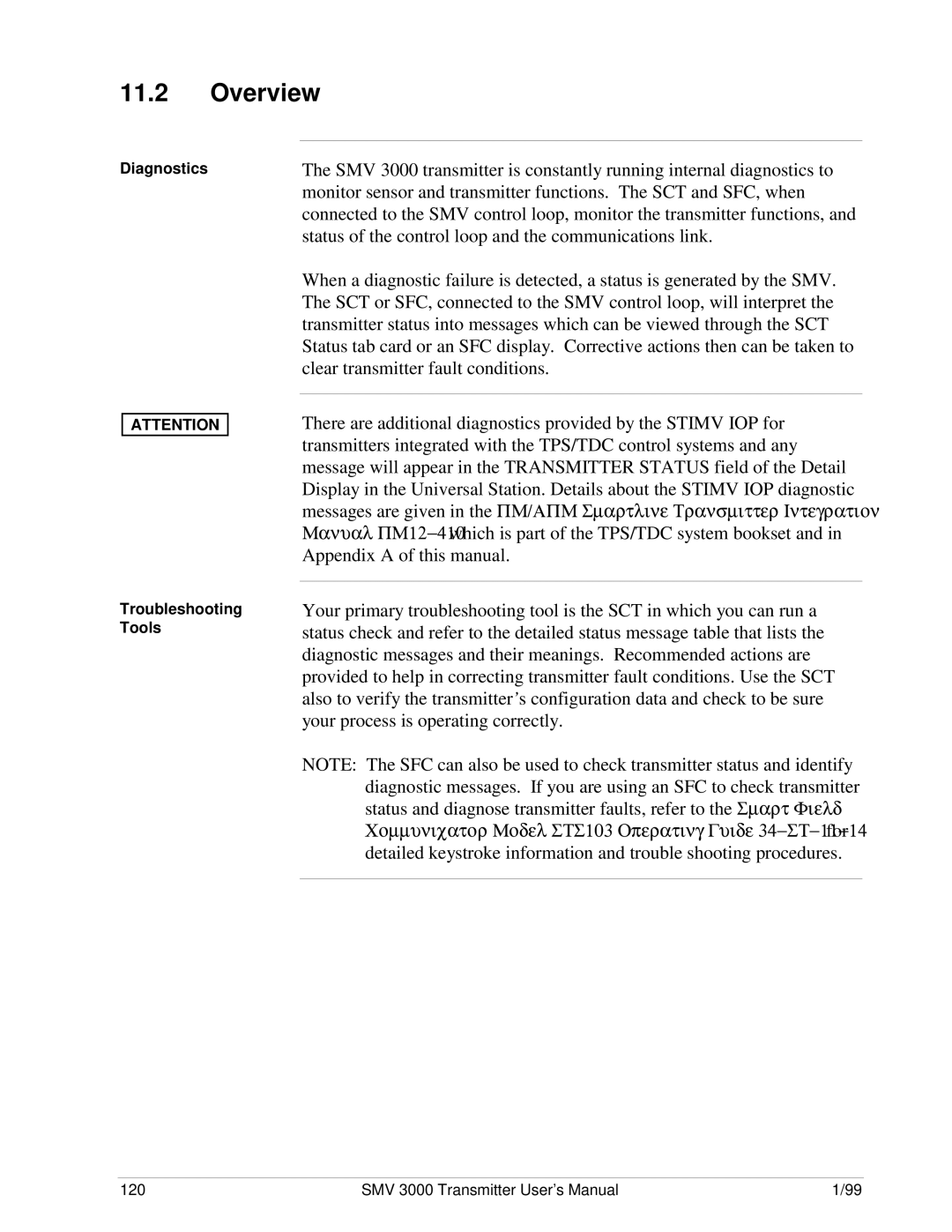 Honeywell SMV 3000 user manual Overview, Diagnostics Troubleshooting Tools 