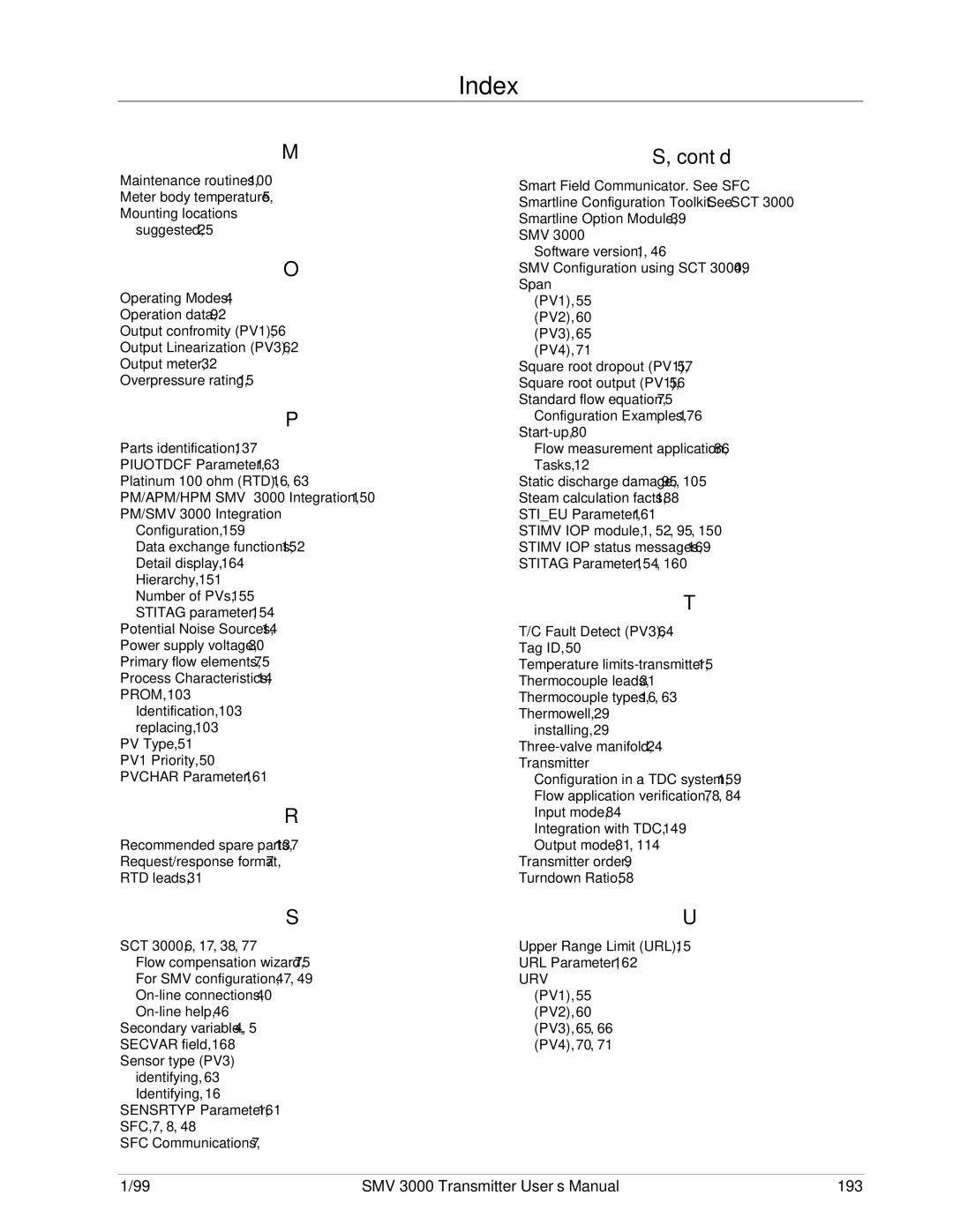 Honeywell SMV 3000 user manual Cont’d 