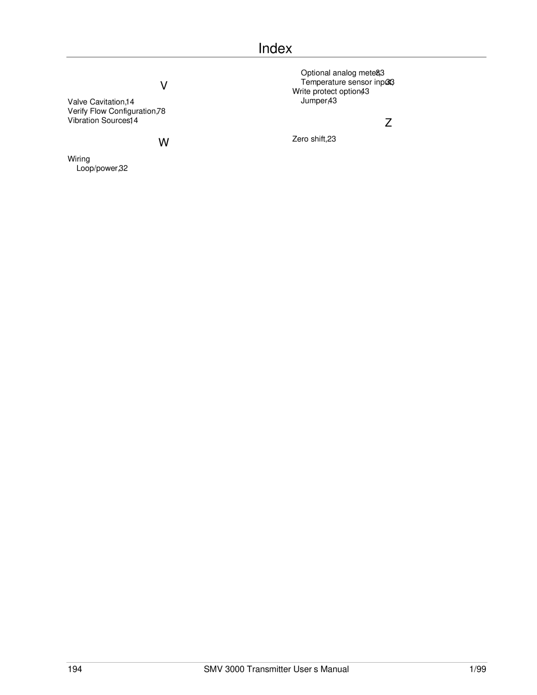 Honeywell user manual SMV 3000 Transmitter User’s Manual 