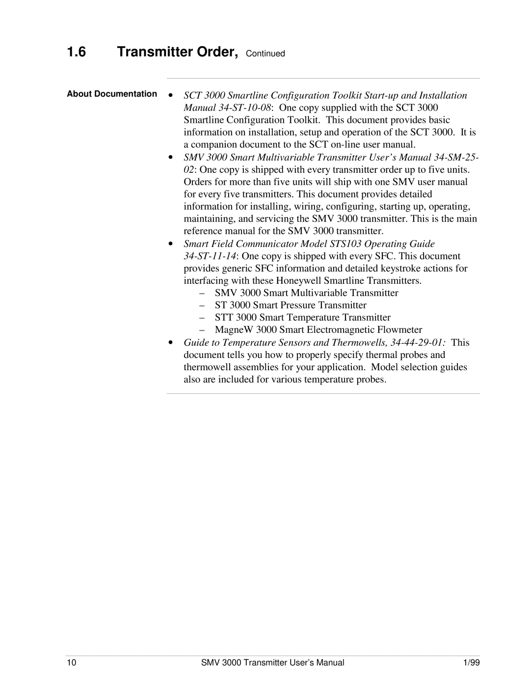 Honeywell SMV 3000 user manual Smart Field Communicator Model STS103 Operating Guide 