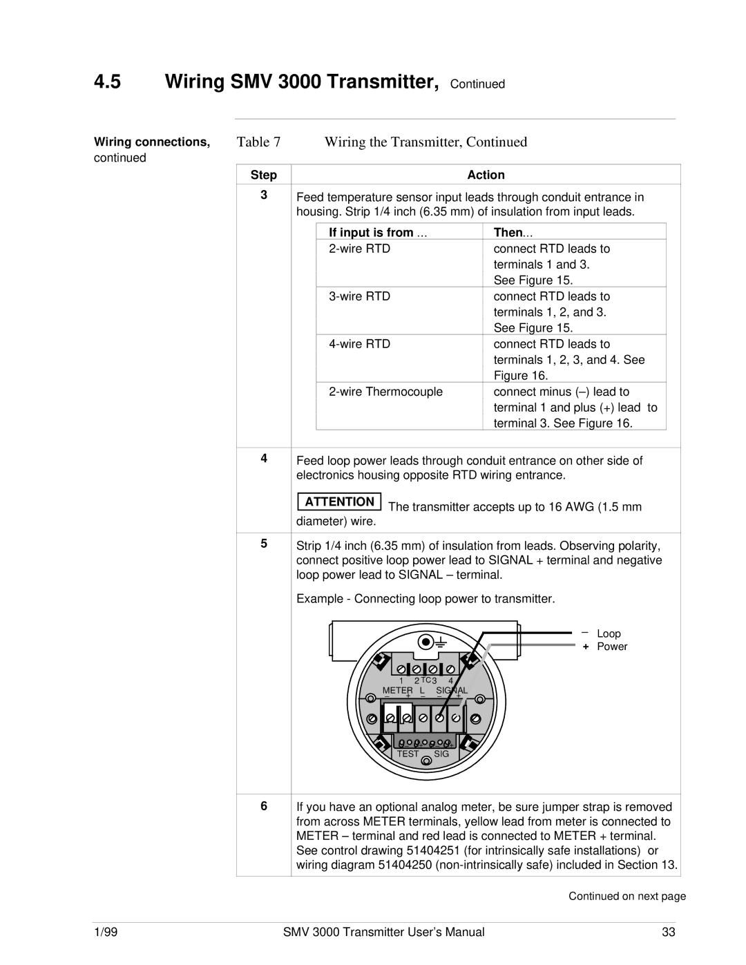 Honeywell SMV 3000 user manual Wiring connections Step, If input is from … Then… 