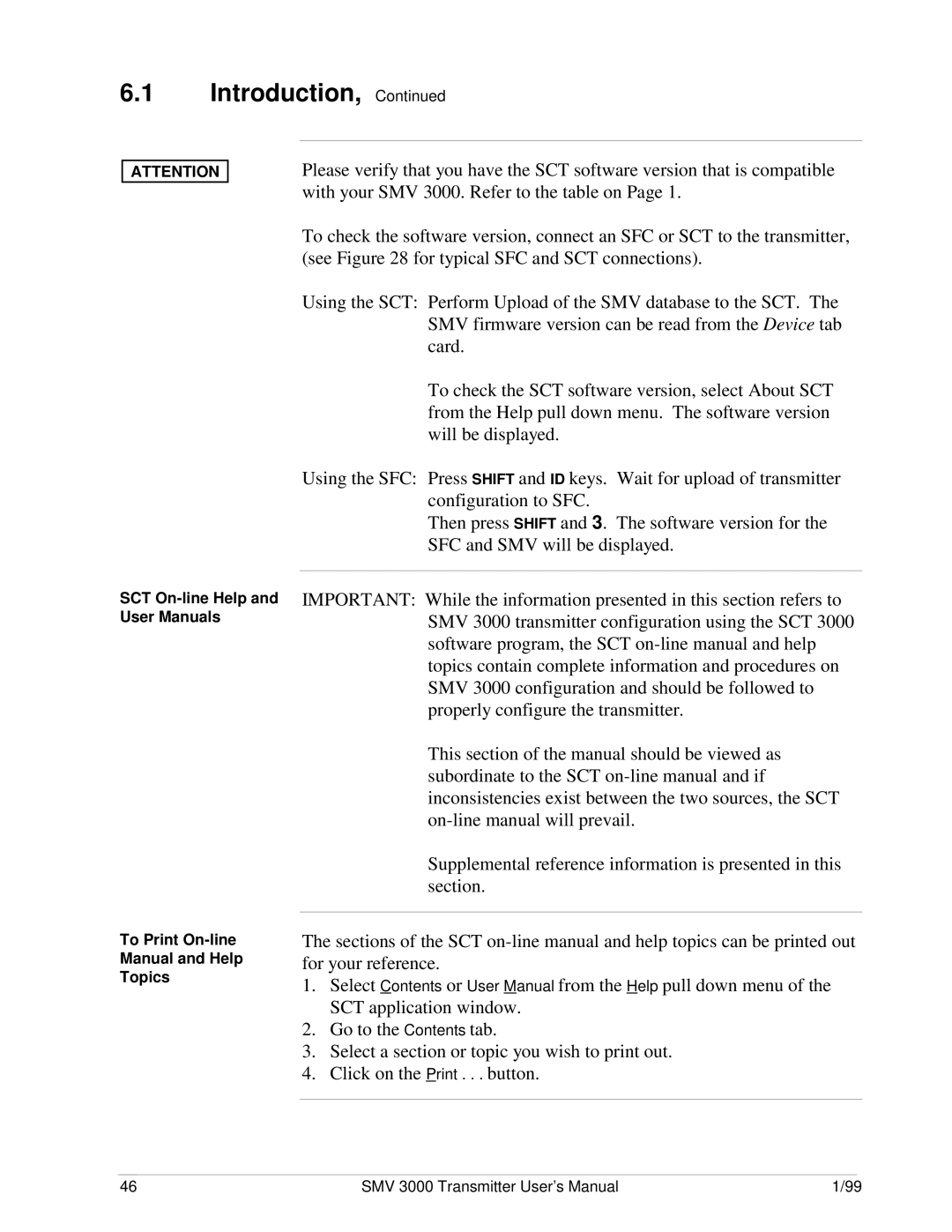 Honeywell SMV 3000 user manual To Print On-line Manual and Help Topics 