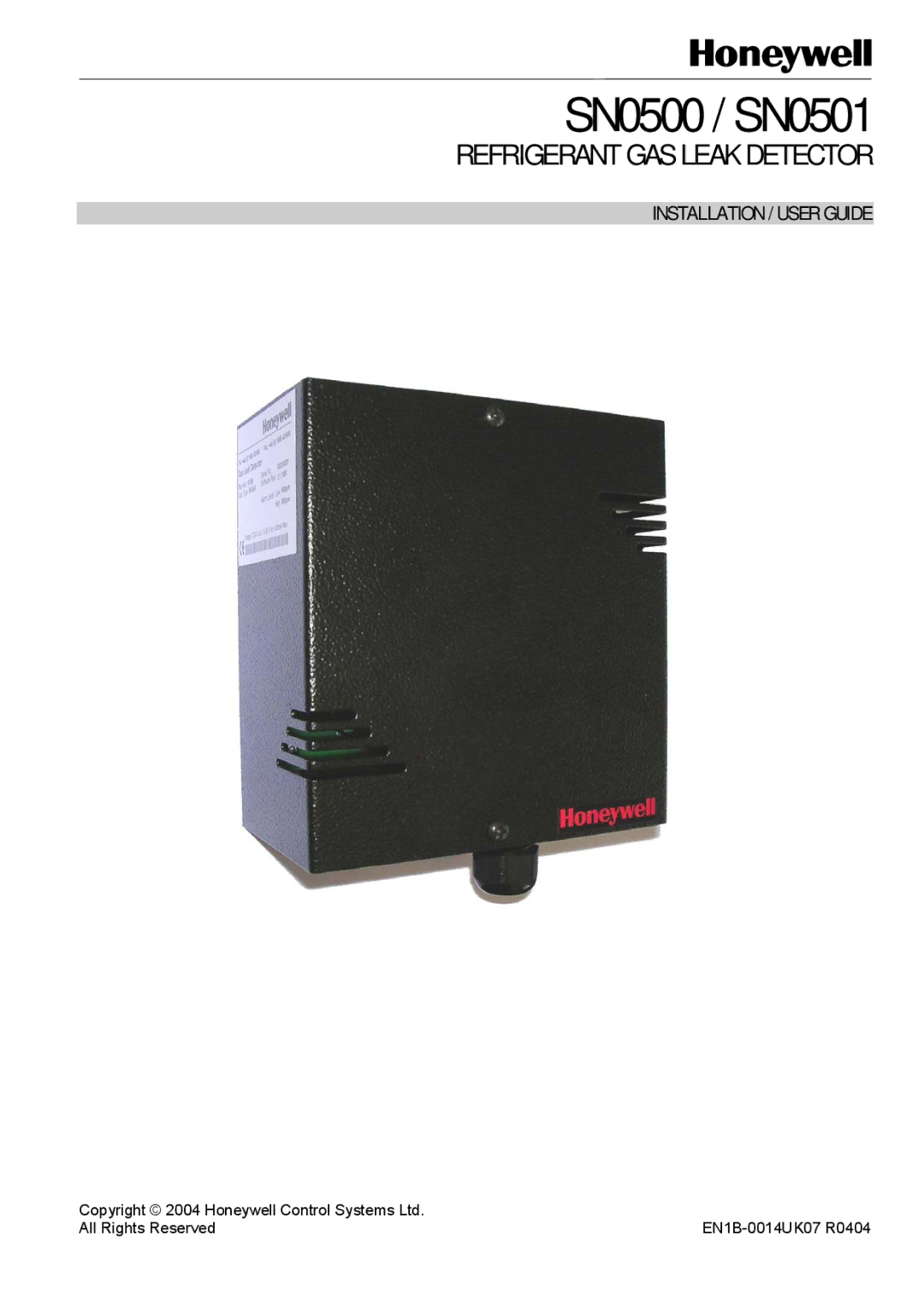 Honeywell manual SN0500 / SN0501 