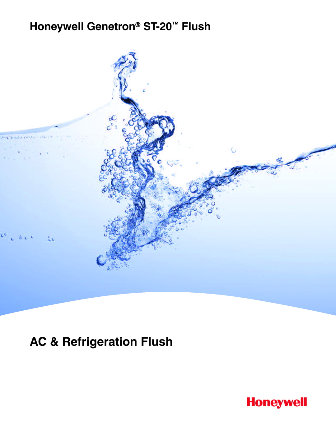 Honeywell manual AC & Refrigeration Flush, Honeywell Genetron ST-20 Flush 