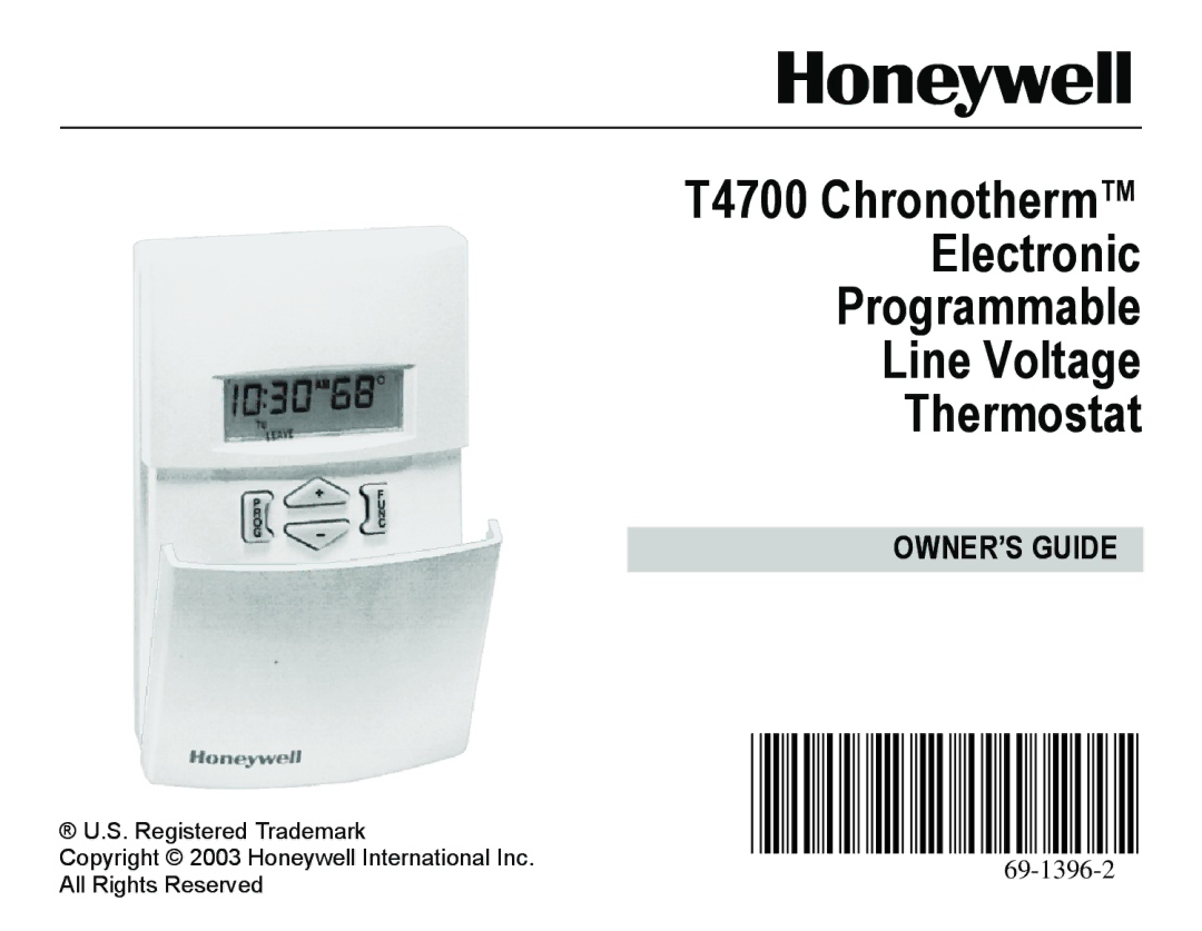 Honeywell T4700 manual OWNER’S Guide 