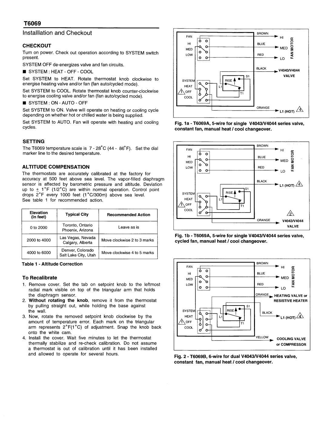 Honeywell T6069 manual 