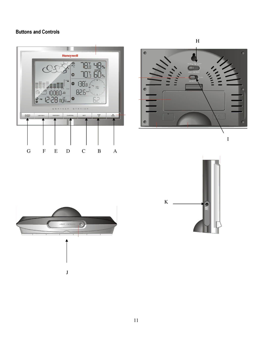 Honeywell TE821WD user manual Buttons and Controls 