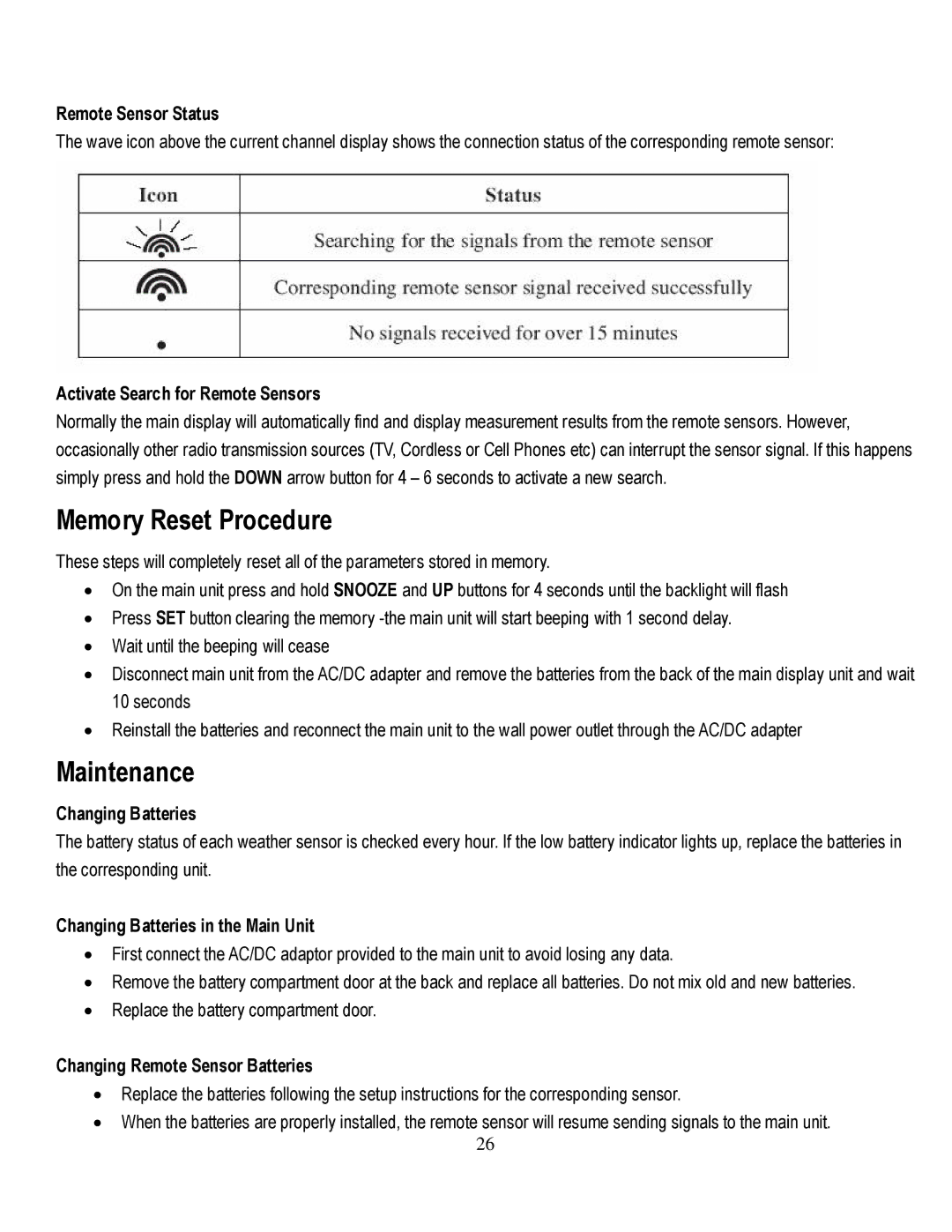 Honeywell TE821WD user manual Memory Reset Procedure, Maintenance 