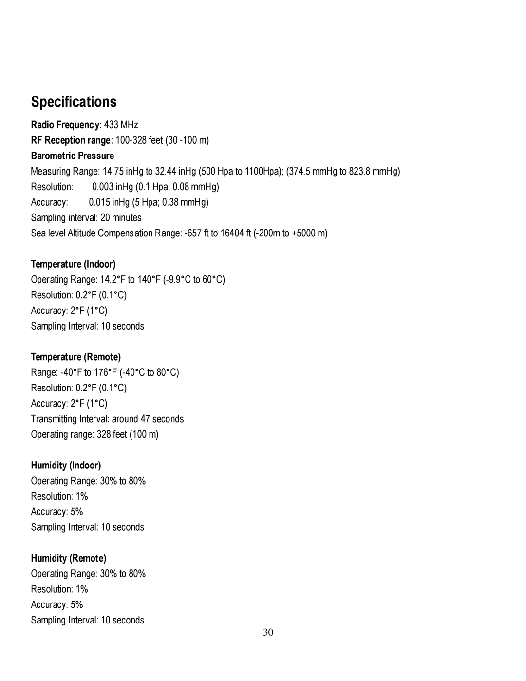 Honeywell TE821WD user manual Specifications 