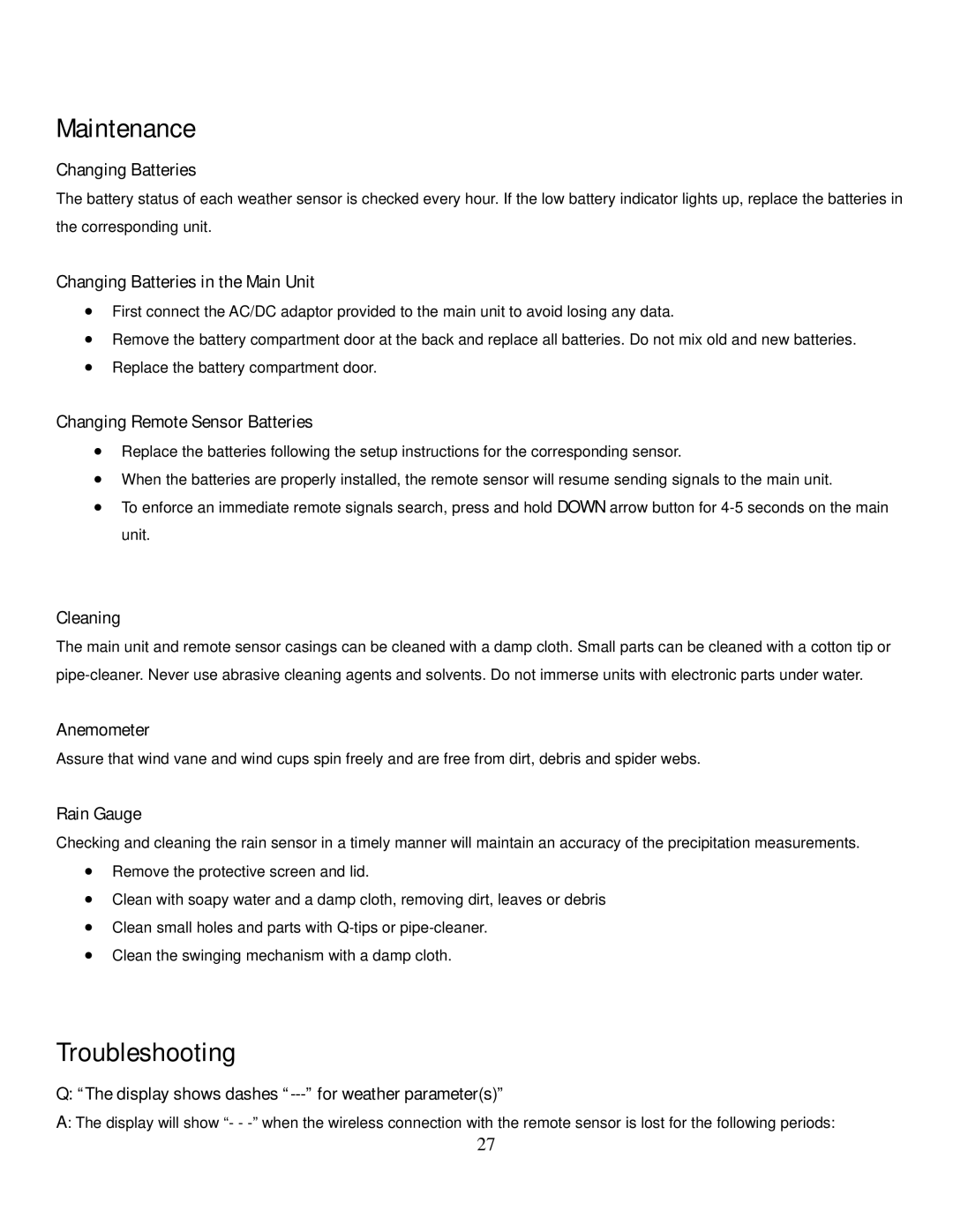 Honeywell TE821W user manual Maintenance, Troubleshooting 