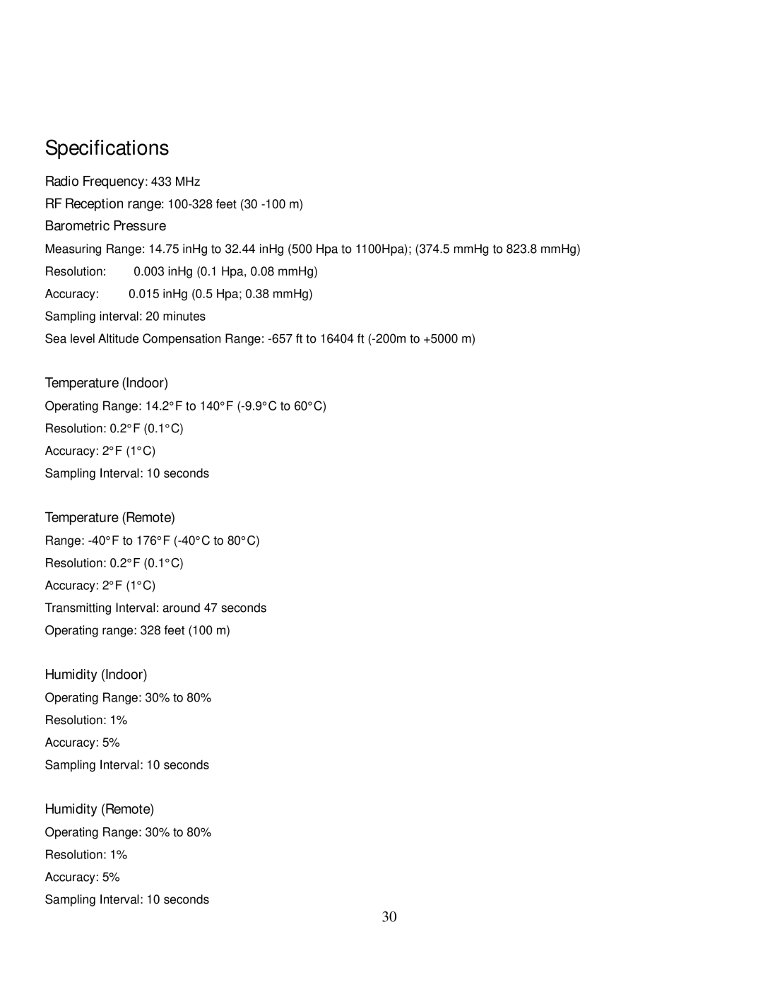 Honeywell TE821W user manual Specifications 