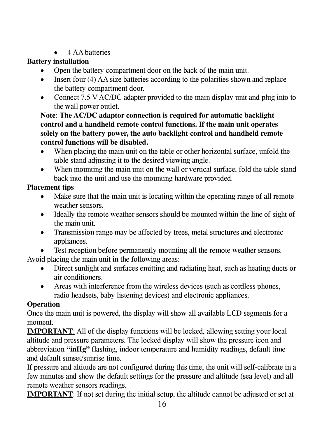 Honeywell TE923W user manual Operation 