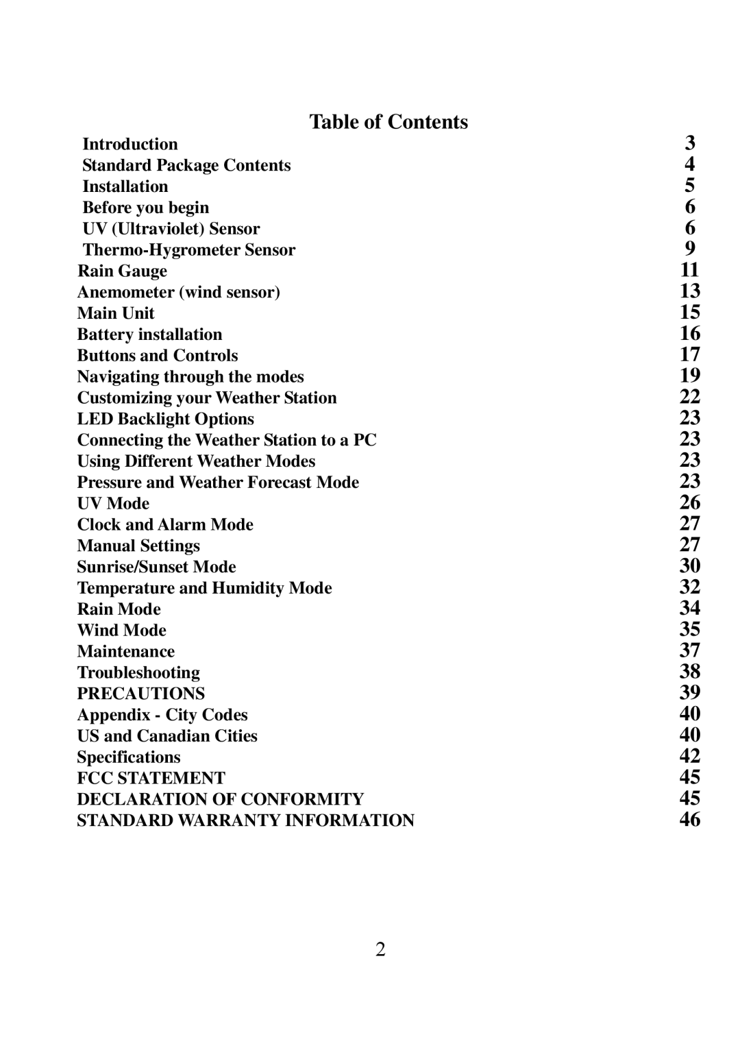 Honeywell TE923W user manual Table of Contents 