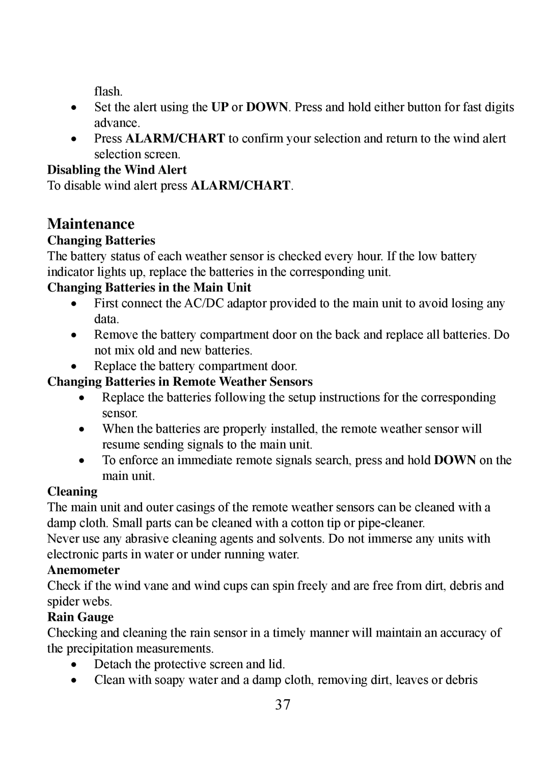 Honeywell TE923W user manual Maintenance 