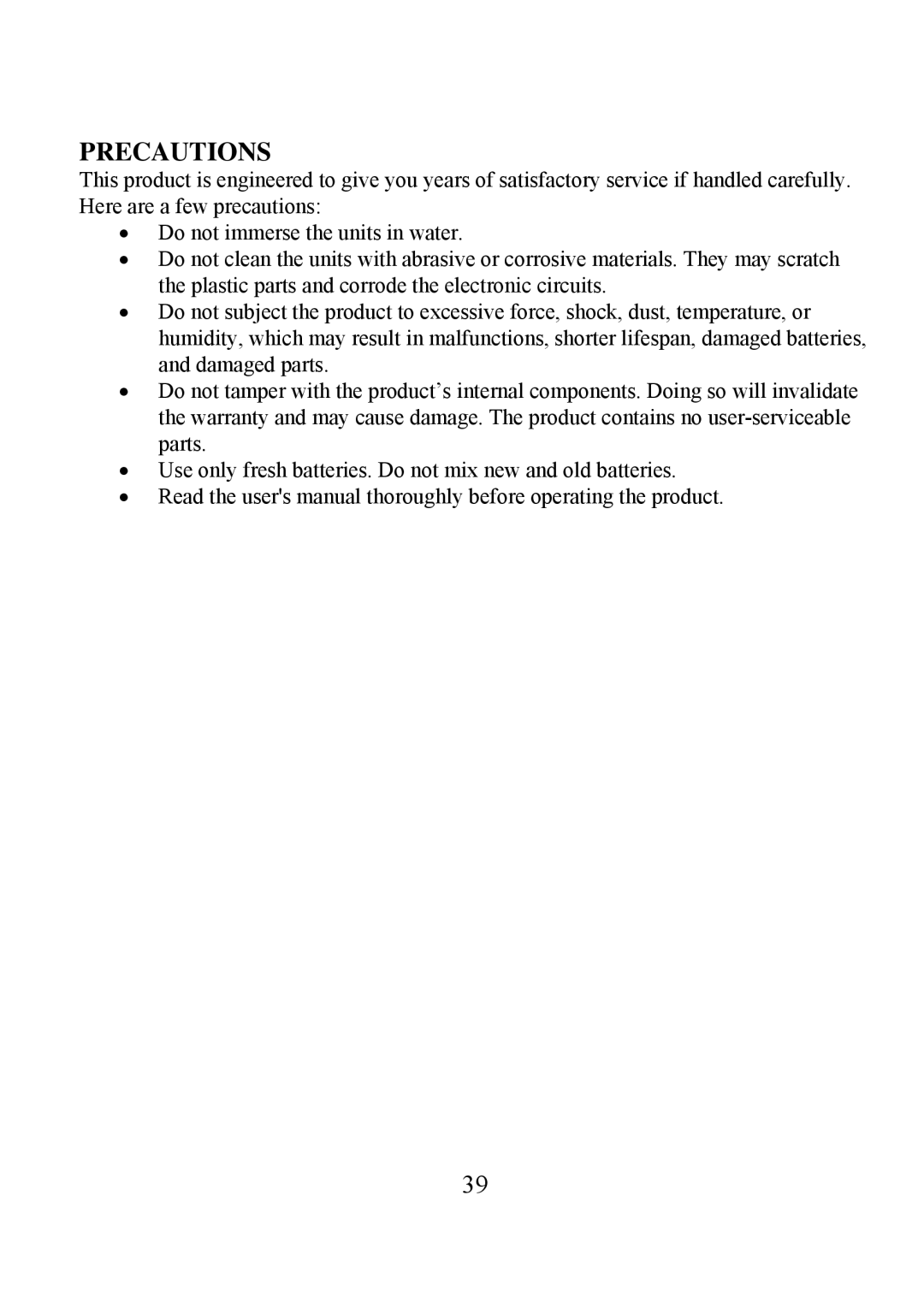 Honeywell TE923W user manual Precautions 