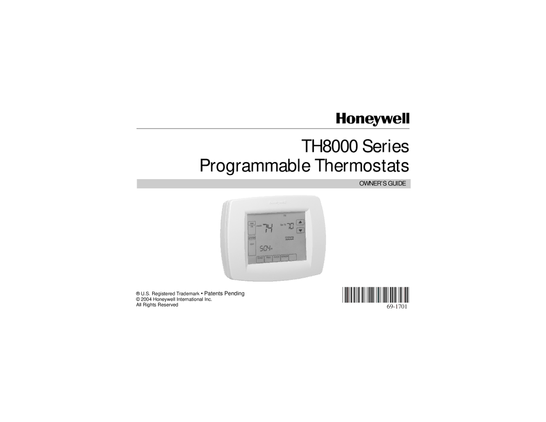 Honeywell manual TH8000 Series Programmable Thermostats 