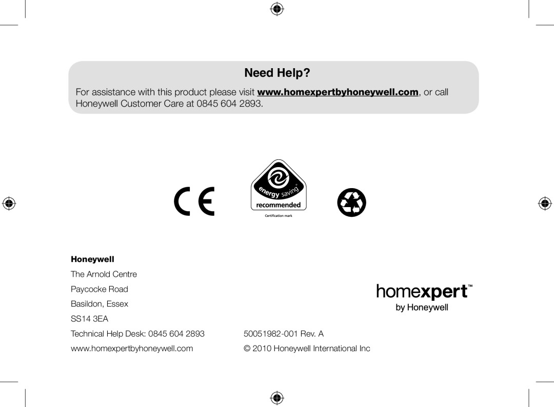 Honeywell THR840DUK user manual Need Help? 