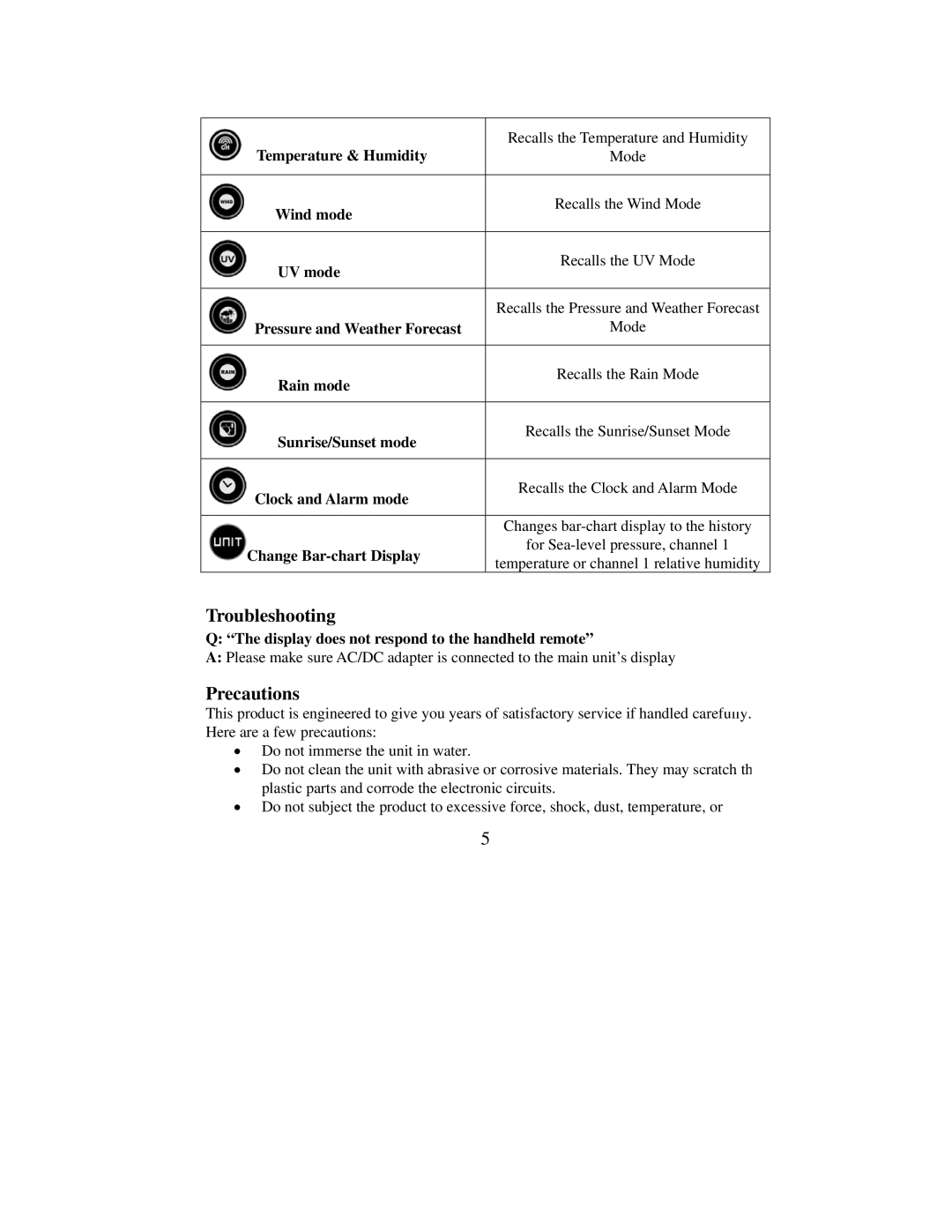 Honeywell TS607 user manual Temperature & Humidity 