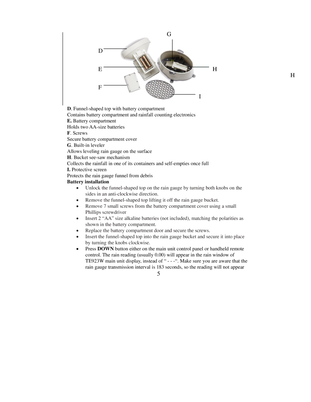 Honeywell TS906 user manual Battery installation 