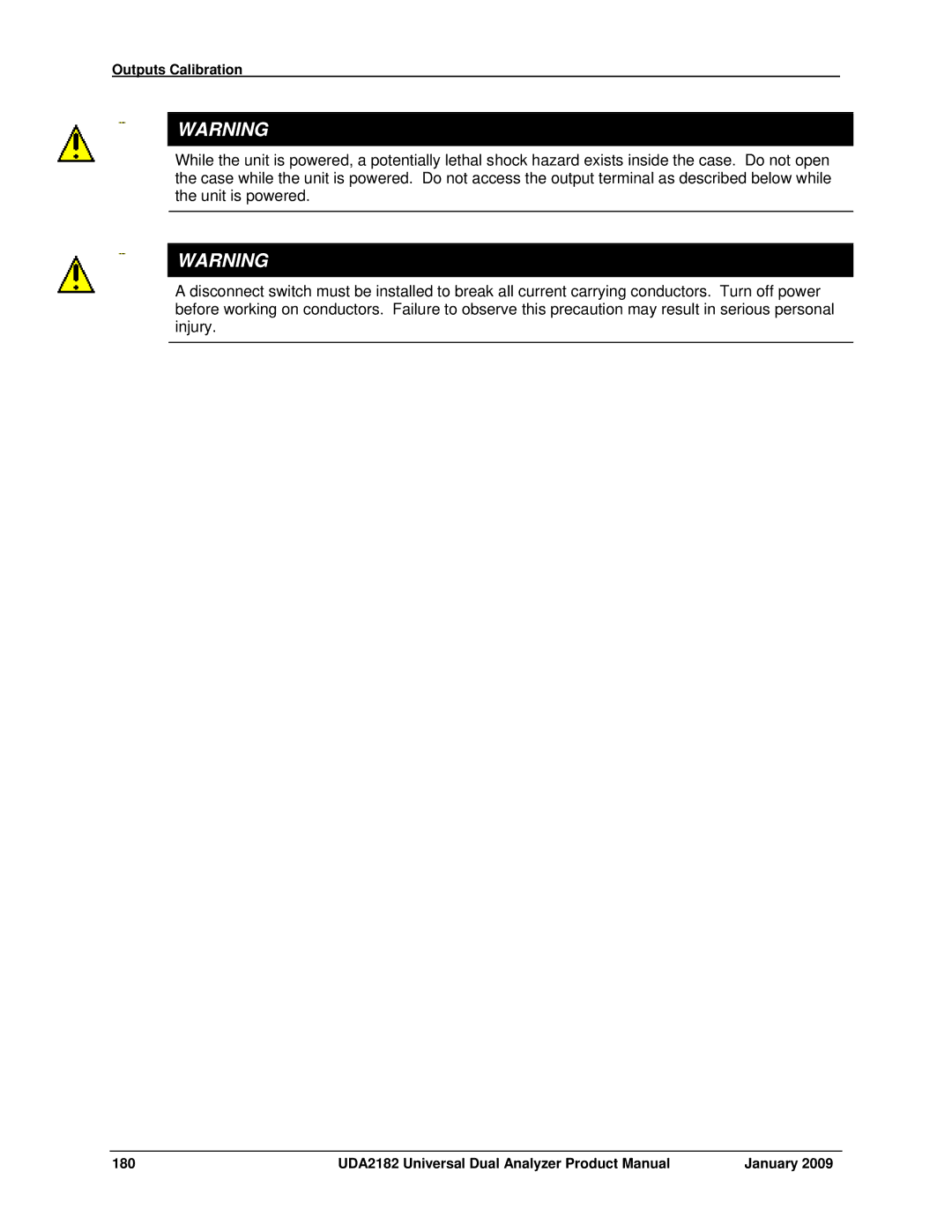 Honeywell UDA2182 manual 180 